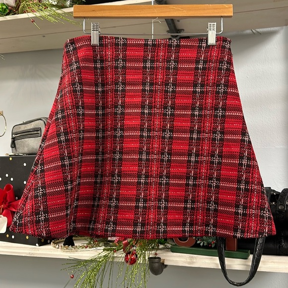 DESIGN LAB Plaid SKIRT Size Large - Picture 1 of 5